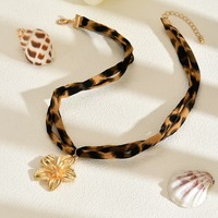 Collier écharpe avec breloque or étoile de mer gros Bandana collier à breloques léopard colliers ras du cou pour femmes Boho bijoux de plage