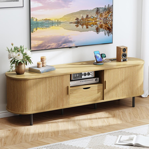 Meuble <span class=keywords><strong>TV</strong></span> <span class=keywords><strong>69</strong></span> pouces avec prise de courant pour téléviseurs jusqu'à 80 pouces, centre de divertissement avec rangement et tiroir - Product Image 1