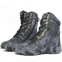 Chaussures tactiques, bottes d'opération, bottes de randonnée extérieures imperméables, bottes de travail tactiques noires, avec fermetures à glissière latérales