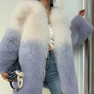 Popular Wholesaler Fox Fur Jacket Customize Women Fox Fur Cropped Coat