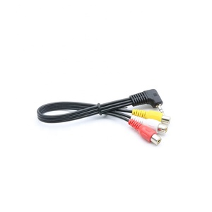 OEM ODM jack 3.5mm câble à angle droit de 90 degrés mâle à 3 <span class=keywords><strong>RCA</strong></span> Femelle Adaptateur Répartiteur Audio Vidéo câble AV TV - Product Image 3