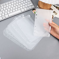 A6 Binder Bolsillos 6 Agujeros Presupuesto Sobres de efectivo Carpetas transparentes con cremallera Bolsas de hojas sueltas Bolsa de documentos de Pvc impermeable Bolsas de archivo