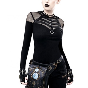 Steampunk Retro Shoulder Bag <b>Black</b> Gothic Leather <b>Backpack</b> <b>Women</b> Motorbike Accessories Waist Leg Bag - Product Image 6