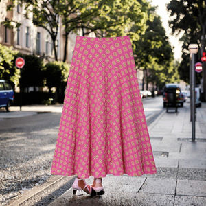 Nouvelle jupe mi-longue vintage à taille empire en tissu floral, fermeture éclair au dos, style décontracté et simple, mode féminine automne 2025 - Product Image 3