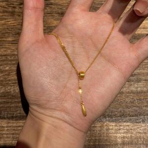 Collar de Plata de Ley S925 con Anillo de Diamantes de Lujo Ligero para Mujer, Ojo de Gato Cepillado, Bola Dorada Pequeña, Estilo Antiguo, Estrella, Luz Rosa - Product Image 3