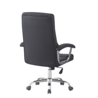 Chaise de bureau de direction à dossier haut en cuir PU, pivotante et réglable, avec base chromée, ergonomique pour manager