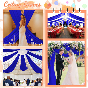 High Quality <b>White</b> <b>Chiffon</b> Curtains Sheer Drapes for Wedding Beautiful Tent Ceiling Drape Backdrop for Window Hospital Hotel Use - Product Image 2