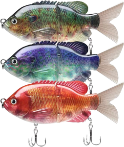 Single Joint <span class=keywords><strong>Bluegill</strong></span> Swimbait Fiber Tail Realista Acción de deslizamiento realista Cuerpo transparente <span class=keywords><strong>Bluegill</strong></span> Glide Bait para River Lake - Product Image 1