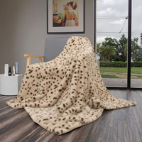ZT personnalisé imprimé tricoté fausse fourrure doux floue moelleux couvertures jette pour la décoration de la maison canapé
