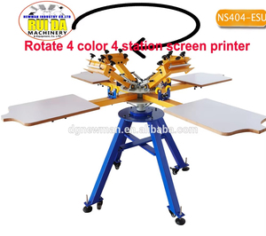 เครื่องพิมพ์สกรีนแบบหมุน Ruida OEM/ODM รุ่น Impresores Serigr Ficos 4 สี 4 สถานี พร้อมขาตั้ง - Product Image 3