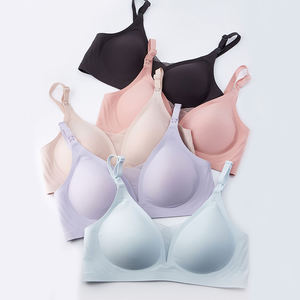 亚洲尺码 <span class=keywords><strong>M</strong></span> L XL XXL 批发性感女士孕妇哺乳文胸夏季果冻胶无缝透气哺乳文胸 - Product Image 5