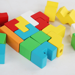 Lernspielzeug für Montessori-Kindergarten Russische Blöcke Spielzeug mit Karten 3D Russland Puzzle Block - Product Image 5