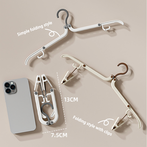 Portable Anti-Slip Folding Outdoor Wardrobe <strong>Hanger</strong> Mark-Free Travel Hanging Clothes Socks Business Students Durable Injection - Product Image 4