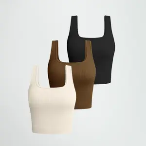 lässige schlichte crop tops damen großhandel blanko geripptes tanktop yoga fitness geripptes tanktop frauen 2024