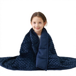 Coperta ponderata Sandman in microfibra trapuntata, traspirante, morbida e rinfrescante, per scuola e casa, blu navy - Product Image 3