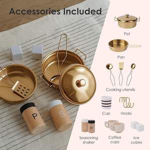 Realistic Pink Wooden Play <strong>Kitchen</strong> for Kids with 15 <strong>Fun</strong> Accessories &amp; Storage Inspiring Pretend Play &amp; Food Toys - Product Image 6