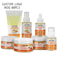 Sérum de curcuma anti-âge éclaircissant de marque privée masque à l'argile ensemble de soins de la peau utilisation du visage infusée de vitamine C