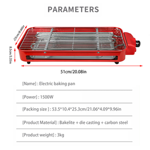 Nuevo modelo de parrilla eléctrica portátil multifuncional, barbacoa antiadherente de PTFE desmontable, sin humo, hogar, Hotel, parrilla interior al aire libre - Product Image 5