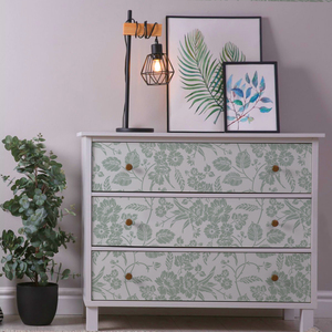 Pochoir mural floral <span class=keywords><strong>vintage</strong></span>, pochoir à <span class=keywords><strong>fleurs</strong></span> répétable pour la peinture sur les meubles muraux, au lieu de papier peint, pochoir pour la peinture - Product Image 3