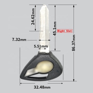 Llave en blanco para motocicleta <span class=keywords><strong>de</strong></span> aleación <span class=keywords><strong>de</strong></span> zinc OEM para Yamaha V-Star 650/XV1900/XVS650, hoja sin cortar con ranura izquierda, acabado plateado anticorrosión - Product Image 2