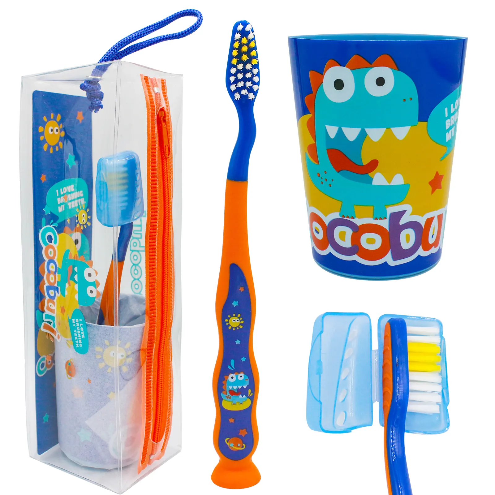 Cartoon Children Kids Toothbrush Set With Cup