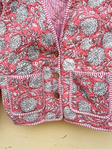 เสื้อนอกผ้าคอตตอนระบายอากาศได้ของผู้หญิงแจ็กเก็ตบล็อกสีลายดอกทานตะวัน - Product Image 4