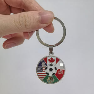 2026 Maßgefertigter Luxus-Schlüsselanhänger aus Edelstahl mit Fußball-Thema als Souvenir und Autoschlüsselanhänger - Product Image 4