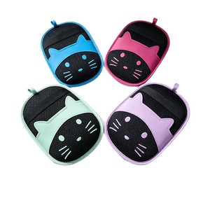 Chuangning Pet Grooming <b>Gloves</b> <b>Cartoon</b> Cat Style Double Sided For Long Haired Cats - Product Image 1