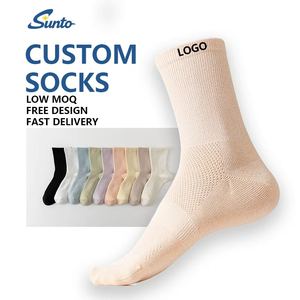 निः शुल्क डिजाइन उच्च गुणवत्ता कस्टम लोगो चालक दल खेल मोजे फिटनेस चल रहा खेल कस्टम महिला रंगीन मोजे - Product Image 1