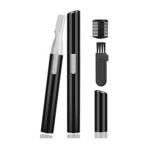 Tondeuse à sourcils électrique rechargeable à piles pour femmes, rasoir pour poils du visage, peigne pour bras et jambes, en acier inoxydable, incliné - Product Image 1