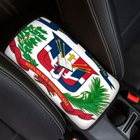 Tapis d'accoudoir léger et fin pour véhicule, motif drapeau de la République Dominicaine, coussin d'accoudoir résistant à l'usure pour la décoration de voiture privée