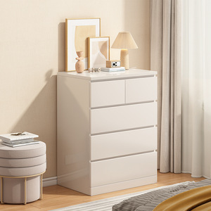 Cómoda escandinava moderna de seis cubos, sencilla, para el hogar de madera blanca, Zapatero, almacenamiento en dormitorio, sala de estar o comedor - Product Image 4
