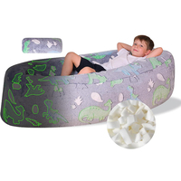 Housse de pouf de rangement rembourré (sans rembourrage) en velours côtelé ultra doux et lavable