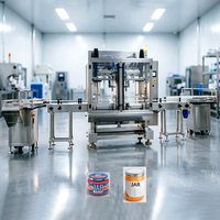 Machine de remplissage liquide tout-en-un à régulation intelligente pour le bouchonnage, l'étiquetage et la scellage de pots, tasses, confitures, pâtes de tomates et eau