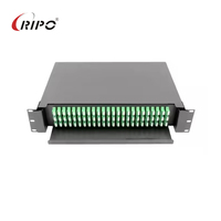 Panel Patch Optik 3U 144-Core LC APC Duplex, Kotak Sambungan Serat Optik Tipe Drawn 1-Piece, Rak-Terpasang Ripo