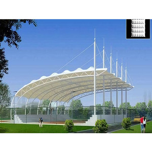 Abri de toit extérieur innovant à tension avec membrane isolante pour le refroidissement des terrains de sport - Product Image 2