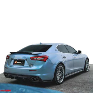 Kit carrosserie en fibre de carbone 2018-2019 pour Maserati <span class=keywords><strong>Ghibli</strong></span> dans le style CMST, lèvre avant, diffuseur arrière, jupes latérales et spoiler de coffre, lifting - Product Image 2