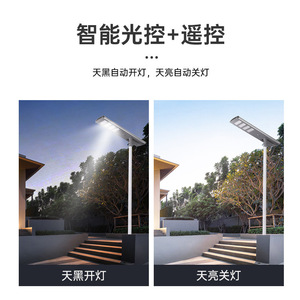 ไฟถนนพลังงานแสงอาทิตย์ 50W LED แบบรวมในตัว IP65 กันน้ำ ระบบตรวจจับการเคลื่อนไหวอัจฉริยะ สำหรับส่องสว่างภายนอกบ้าน ลานบ้าน ถนน - Product Image 5