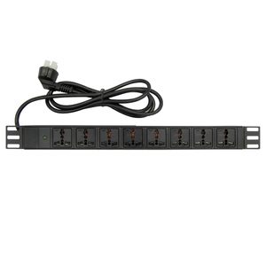 PU 1U เต้ารับแบบสากล8ทางยาว19นิ้วปลอกอลูมิเนียมพร้อมปลั๊ก EU Schuko 16A 250V 3500-4000W - Product Image 3