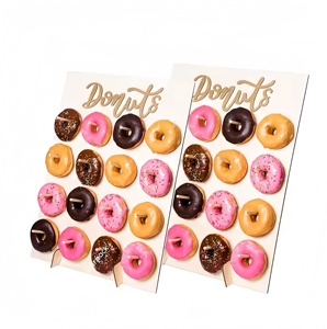 Soporte de exhibición de pared de donas de acrílico transparente personalizado, ecológico y portátil para decoración de tienda de bodas o restaurante, venta al por mayor - Product Image 1