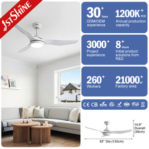 1stshine ventilateur de plafond lumière bureau économie d'énergie haute vitesse dimmable éclairage LED ventilateur de plafond avec APP - Product Image 3