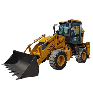 Compact Front End Loader With Backhoe Excavator 4x4 Wheeled Utility Backhoe Loader Farm Equipment CE Approved