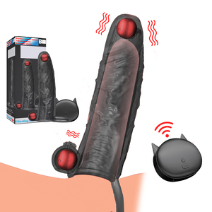 Vibrierende Kondome Vergrößerung für Männer Wieder verwendbare Kondome Dildo Vibrator Penis Ring Ärmel Adult Sex Shop Sex - Product Image 2