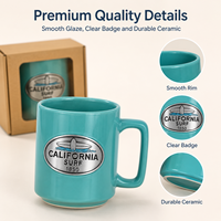 Tazas de Cerámica Personalizadas con Lugares Emblemáticos de Estados Unidos, Tazas de Café de Porcelana con Logotipo de Cobre