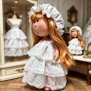 Conjunto de Ropa para Muñecas Estilo Occidental, Top a Rayas, Vestido de Novia para Niñas, Traje de Tela de Dibujos Animados, 24 cm - Product Image 4