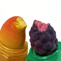 Desserts Halal Surgelés en Forme de Raisin Violet, Glace aux Saveurs Fruitées Fraîches, Croustilles de Chocolat, Sucettes Glacées 3D