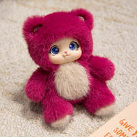 Mignon de haute qualité émail visage aveugle boîte poupée en peluche doux au toucher porte-clés en peluche mignon Expression cadeau pour enfants