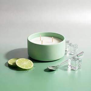 Luxury <b>Large</b> <b>3</b>-<b>wick</b> Ceramic Jar Scented Soy Wax <b>Candle</b> For Modern Home Decor Wholesale Private Label Premium Minimalist Set - Product Image 1