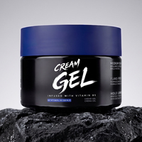 Crème-gel légère OEM/ODM pour hommes, fixation moyenne, volume accru, définition améliorée, faible brillance, enrichie en vitamines, bleue