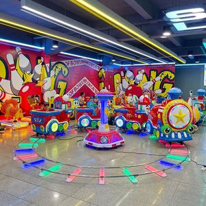 Manège pour enfants à monnayeur, type train, en FRP, avec jeu vidéo, équipement d'amusement rotatif pour parcs d'attractions - Product Image 2